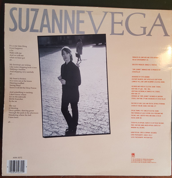 Suzanne Vega  Suzanne Vega : LP Back